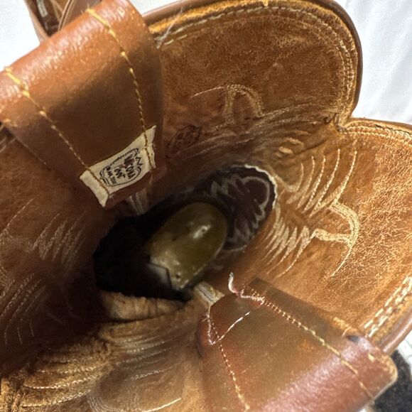 NOCONA Exotic LIZARD Leather COWBOY BOOTS Brown Men Size 9.5 - Picture 10 of 12